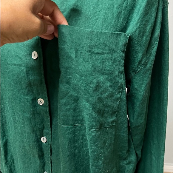 Green Button Down Shirt - Picture 2 of 6